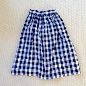 Anthropologie Gingham Midi Skirt